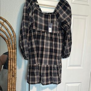 Plaid Long Sleeve Dress